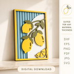3D Lemon Decor Laser Cut Bundle, Summer Kitchen SVG, Lemon Tiered Tray Decor, Glowforge DXF Files, Citrus Home Decor CNC Template - Image 5