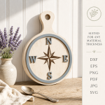 3D Rustic Kitchen Cutting Boards Bundle Laser Cut Files | Farmhouse Cutting Board SVG | Kitchen Decor CNC Template | Wood Board DXF PDF EPS - Image 6