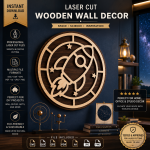 Rocket SVG Laser Cut File | Space Wall Decor SVG Bundle | Glowforge Files | xTool Laser Project | CNC Wood Wall Art Title 7 (Marketi