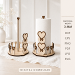 Paper Towel Roll Holder Bundle Laser Cut Files | Kitchen Towel Stand SVG | Wooden Paper Towel Dispenser DXF | CNC Cut File | Glowforge Digital Download - Image 5