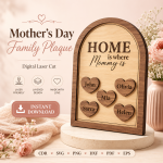 Mother's Day Gift for Mom | Personalized Wooden Sign Laser Cut File | Instant Download - Image 6