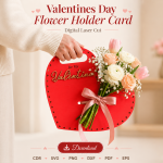 Valentine Gift Card Holder SVG | Flower Display Card Laser Cut File | Digital Download - Image 6