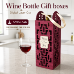 Wooden Wine Gift Box SVG | Laser Cut Wine Bottle Holder Template | Digital Download - Image 6
