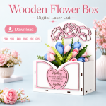 Wooden Flower Arrangement Box SVG | Laser Cut Gift Box Design | Digital Download - Image 6