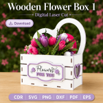 Flower Gift Box SVG | Wooden Floral Display Box | Digital Download | CDR SVG PNG DXF PDF EPS - Image 6