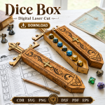DND Dice Box SVG | Dice Storage Case Laser Cut File | CDR SVG PNG DXF PDF EPS Download - Image 6