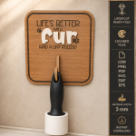 Pet Hair Roller Holder Laser Cut SVG Bundle | Lint Roller Organizer CNC Files | Pet Fur Remover Stand Template | Dog Cat Hair Cleaner Holder | Glowforge Ready Digital Download - Image 5