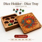 Dice Tray SVG | DND Dice Holder Laser Cut File | RPG Dice Storage Box | Digital Download - Image 6