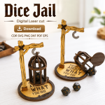 Dice Jail Laser Cut File | DND Dice Holder SVG | Funny Tabletop Gaming Accessory - Image 6