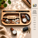 Dump Tray Laser Cut Files, SVG DXF PDF Bundle, Wooden Valet Tray Template, Instant Download - Image 6