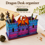 Dragon Desk Organizer Laser Cut File | Fantasy Office Organizer SVG | Digital Download - Image 6