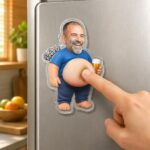Custom Photo Poke Dad Bod Belly, Personalized Squishy Acrylic Fridge Magnet, Funny Face Gift For Dad Bod, Father's Day Gift For Husband - Image 4