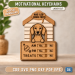 Dog Feeding Tracker Magnet SVG | Pet Care Reminder Laser Cut File | Dog Food Schedule Magnet | Puppy Meal Tracker | CNC Glowforge Digital Download - Image 5