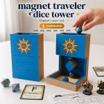 Travel Dice Tower SVG | Magnetic DND Dice Roller Laser Cut File | Digital Download - Image 3