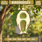 Birdhouse Laser Cut SVG Bundle, DIY Wooden Bird House Plans, Garden Decor CNC Files, Glowforge Ready Digital Download - Image 5