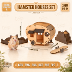 Hamster Houses Set Laser Cut SVG Bundle | Small Pet House CNC Files | Wooden Hamster Hideout Digital Download | DXF PDF EPS Glowforge Ready - Image 5