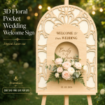 Wedding Welcome Sign SVG | 3D Floral Wedding Sign Laser Cut File | Digital Download - Image 6