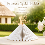 Princess Napkin Holder Laser Cut File | SVG Template | Digital Download | CDR SVG PNG DXF PDF EPS - Image 6