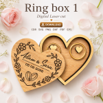 Ring Box Laser Cut File | Wedding Ring Holder SVG | Digital Download - Image 6