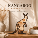 Wooden Kangaroo Decor – Minimalist Animal Sculpture, Natural Wood Home Accent, Modern Safari Style Ornament - Image 3