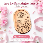 Save the Date Magnet Laser Cut File | Wedding Favor SVG | Digital Download - Image 6