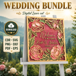 Wedding Decor Bundle SVG | Wedding Sign & Favor Templates | Laser Cut Files - Image 6