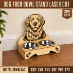 Dog Food Bowl Stand Laser Cut SVG | Elevated Pet Feeder CNC File | Wooden Raised Dog Bowl Holder Template | Pet Feeding Station DXF PDF EPS - Image 5