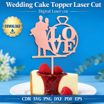 Wedding Cake Topper Laser Cut File | SVG Template | Digital Download | CDR SVG PNG DXF PDF EPS - Image 6