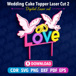 Wedding Cake Topper Laser Cut File | SVG Template | Digital Download | CDR SVG PNG DXF PDF EPS - Image 6