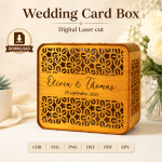 Wedding Card Box Laser Cut File | SVG Template | Digital Download | CDR SVG PNG DXF PDF EPS - Image 6