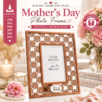 Mother's Day Picture Frame SVG Bundle, Laser Cut Photo Holder Files, Pe - Image 5