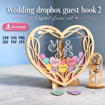 Wedding Guest Book SVG | Drop Box Guest Book Laser Cut File | Digital Download - Image 5