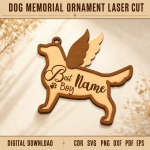 Dog Memorial Ornament SVG Laser Cut File | Pet Loss Keepsake Ornament | Personalized Dog Remembrance Decor | Rainbow Bridge Memorial Gift | CNC Glowforge Digital Download - Image 5