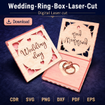Wedding Ring Box Laser Cut File | Ring Holder SVG Template | Digital Download - Image 6