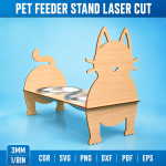 Pet Feeder Stand Laser Cut File | Raised Dog Cat Bowl Holder SVG | Wooden Elevated Pet Food Stand Template | CNC Digital Download DXF PDF EPS PNG CDR - Image 5