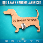 Dog Leash Hanger Laser Cut File | Pet Leash Holder SVG | Dog Wall Hook CNC Template | Paw Print Key Holder DXF PDF EPS Digital Download - Image 5
