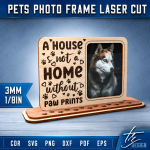Pet Photo Frame Laser Cut File | Dog Cat Picture Frame SVG | Pet Memorial Frame DXF | Wooden Pet Portrait CNC Template - Image 5