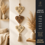 Bird Hanging Decor SVG Bundle, Laser Cut Ornament Files, DIY Wooden Wall Hanging, Instant Download - Image 6