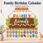 Family Birthday Calendar Laser Cut File | Birthday Reminder Board SVG | Digital Download - Image 6