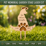 Pet Memorial Garden Stake SVG | Dog Cat Remembrance Laser Cut File | Rainbow Bridge Pet Grave Marker DXF PNG PDF EPS - Image 5