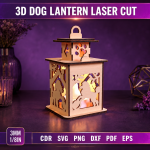 3D Dog Lantern Laser Cut SVG | Wooden Puppy Lamp Files | Pet Night Light CNC Template | Dog Lover Gift DXF EPS PDF Download - Image 6