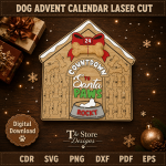Dog Advent Calendar Laser Cut File | Christmas Pet Treat Countdown Box SVG DXF PDF | Wooden Puppy Holiday Calendar CNC Digital Download - Image 5