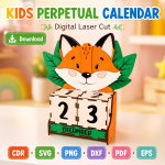 Kids Perpetual Calendar Laser Cut File | Montessori Learning Calendar SVG | Digital Download - Image 6