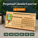 Perpetual Calendar SVG | Laser Cut Wooden Desk Calendar Template | Digital Download - Image 6