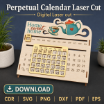 Perpetual Calendar SVG | Laser Cut Wooden Desk Calendar Template | Digital Download - Image 6