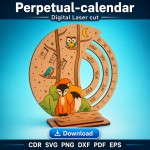Perpetual Calendar Laser Cut File | Wooden Desk Calendar SVG | Digital Download - Image 4