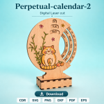 Perpetual Calendar Laser Cut SVG 2 | Wooden Calendar Template | Digital Download - Image 6