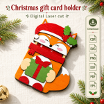 Christmas Gift Card Holder SVG | Wooden Gift Card Holder Laser Cut File - Image 9