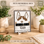 Pet Memorial Sign Laser Cut File, Dog Cat Remembrance SVG, Personalized Pet Loss Plaque, Rainbow Bridge Decor, CNC Digital Download - Image 6