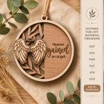 3D Memorial Ornaments Bundle Laser Cut Files | Remembrance Angel Ornament SVG DXF | Memorial Keepsake Christmas Decor | CNC Glowforge Digital Download - Image 5